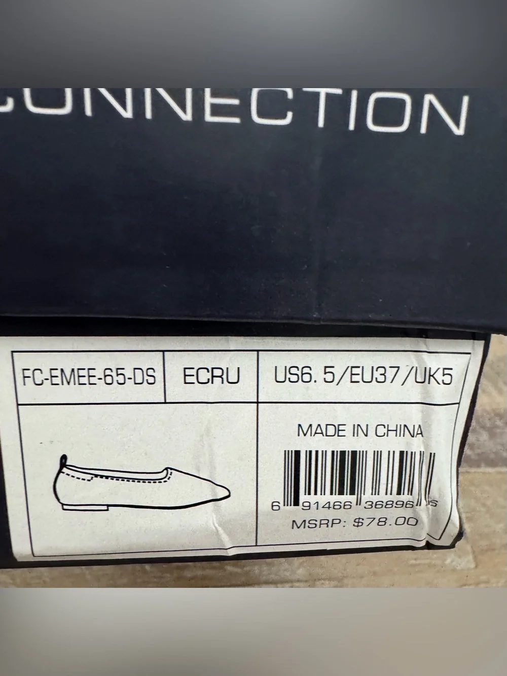 French Connection Cream Pointed-Toe Flats - New in box- size: 6.5 (US)